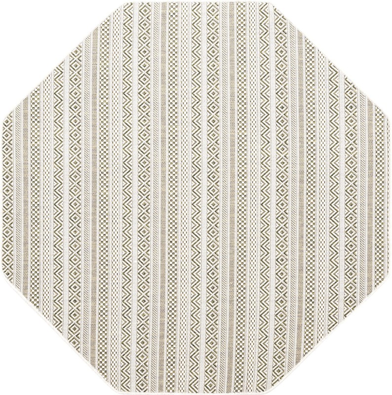 5' 3 x 5' 3 Merlin · Geometric Outdoor Rug, green
