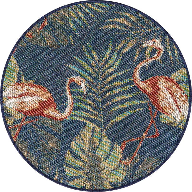 Ridgway · Floral / botanical Outdoor Rug, navy