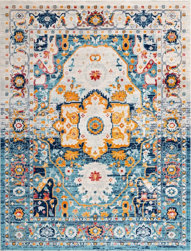 Pierce · Border rug, teal
