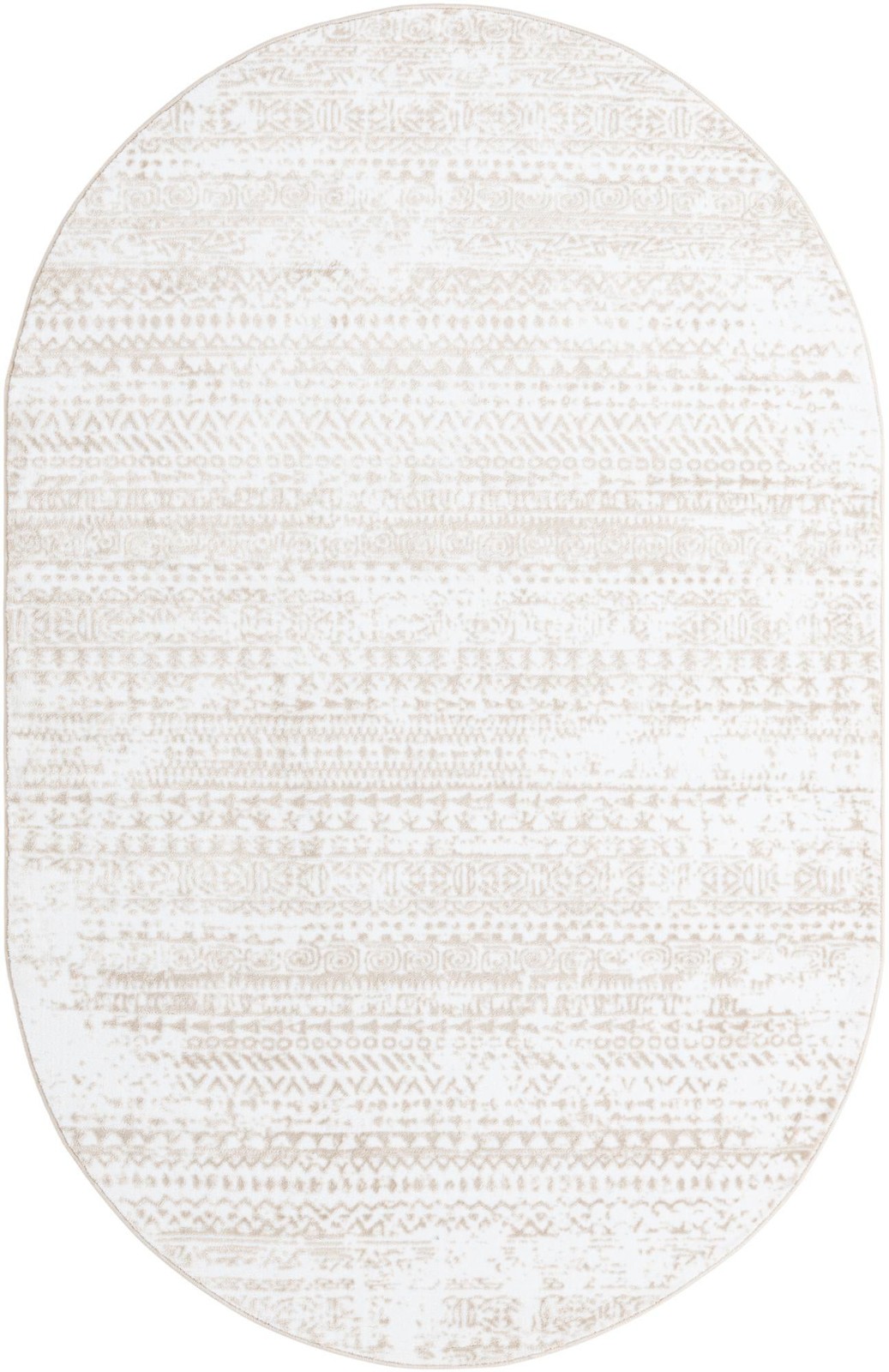 5' 3 x 8' Gleason · Tribal geometric rug, snow white and beige