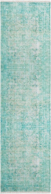 2' x 8' Laramie · Border rug, turquoise