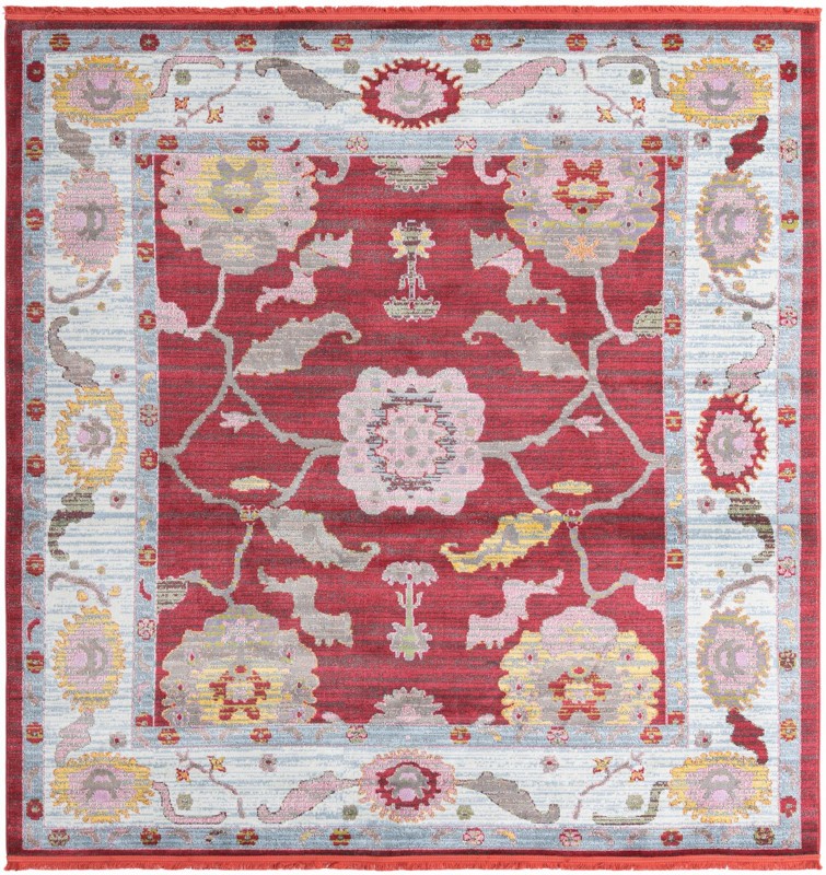 8' 2 x 8' 2 Pope · Floral / botanical rug, red