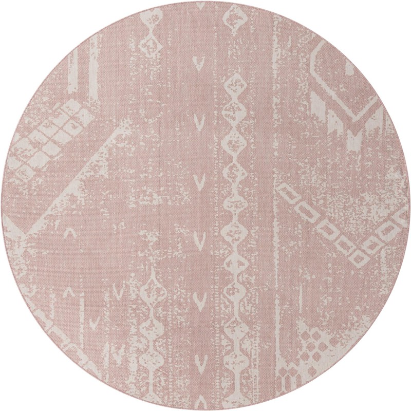 10' 8 x 10' 8 Wildman · Geometric Outdoor Rug, pink