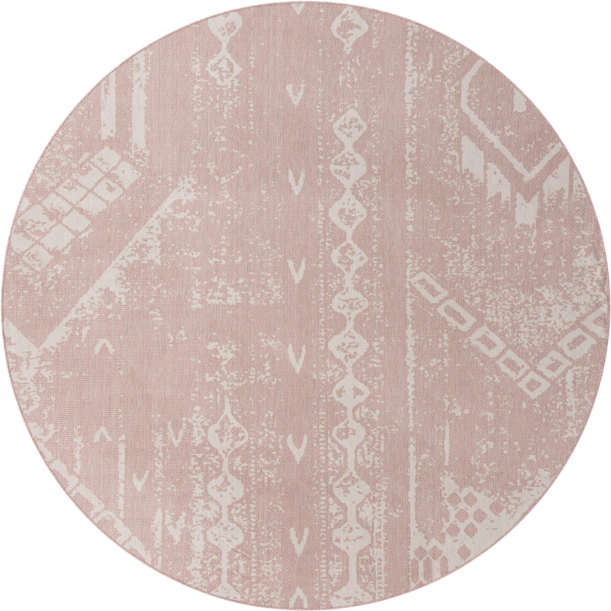 10' 8 x 10' 8 Wildman · Geometric Outdoor Rug, pink