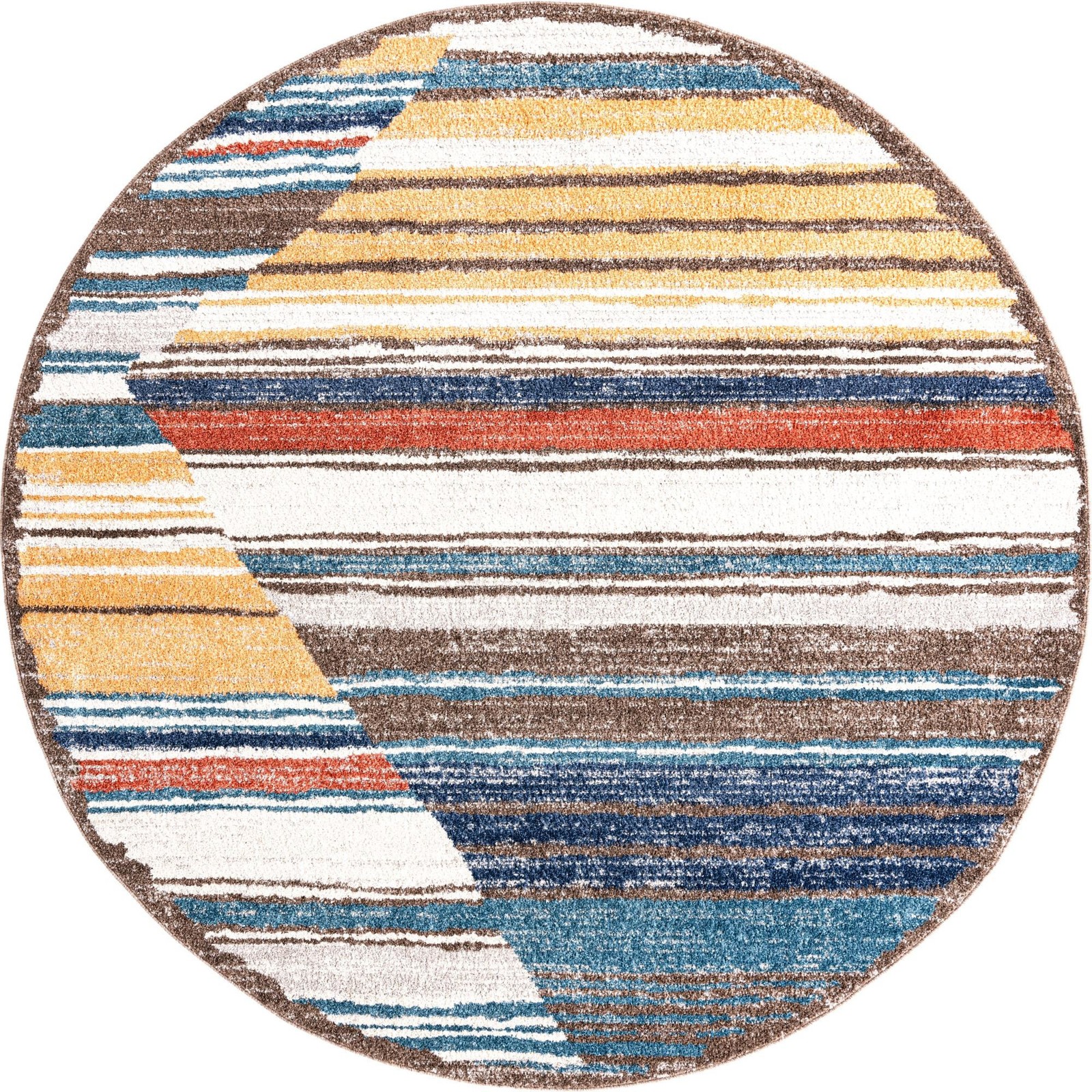 7' x 7' Baird · Striped rug, ivory and multicolor