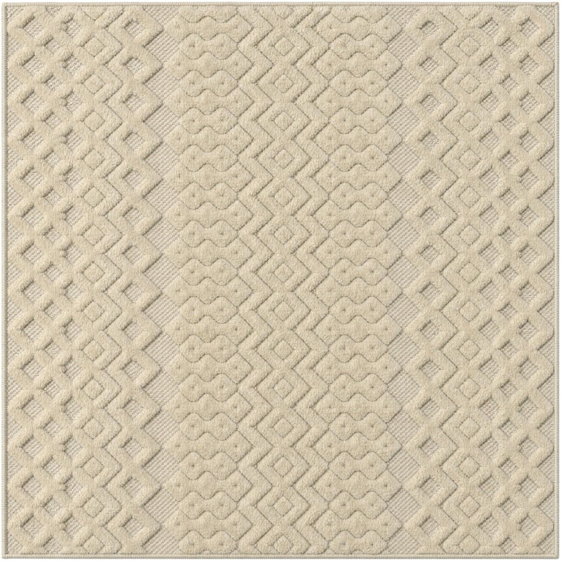 4' x 4' Creed · Chevron Outdoor Rug, ivory