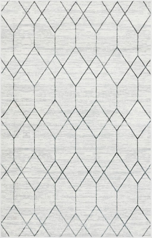 5' x 8' Thatcher · Diamond rug, white
