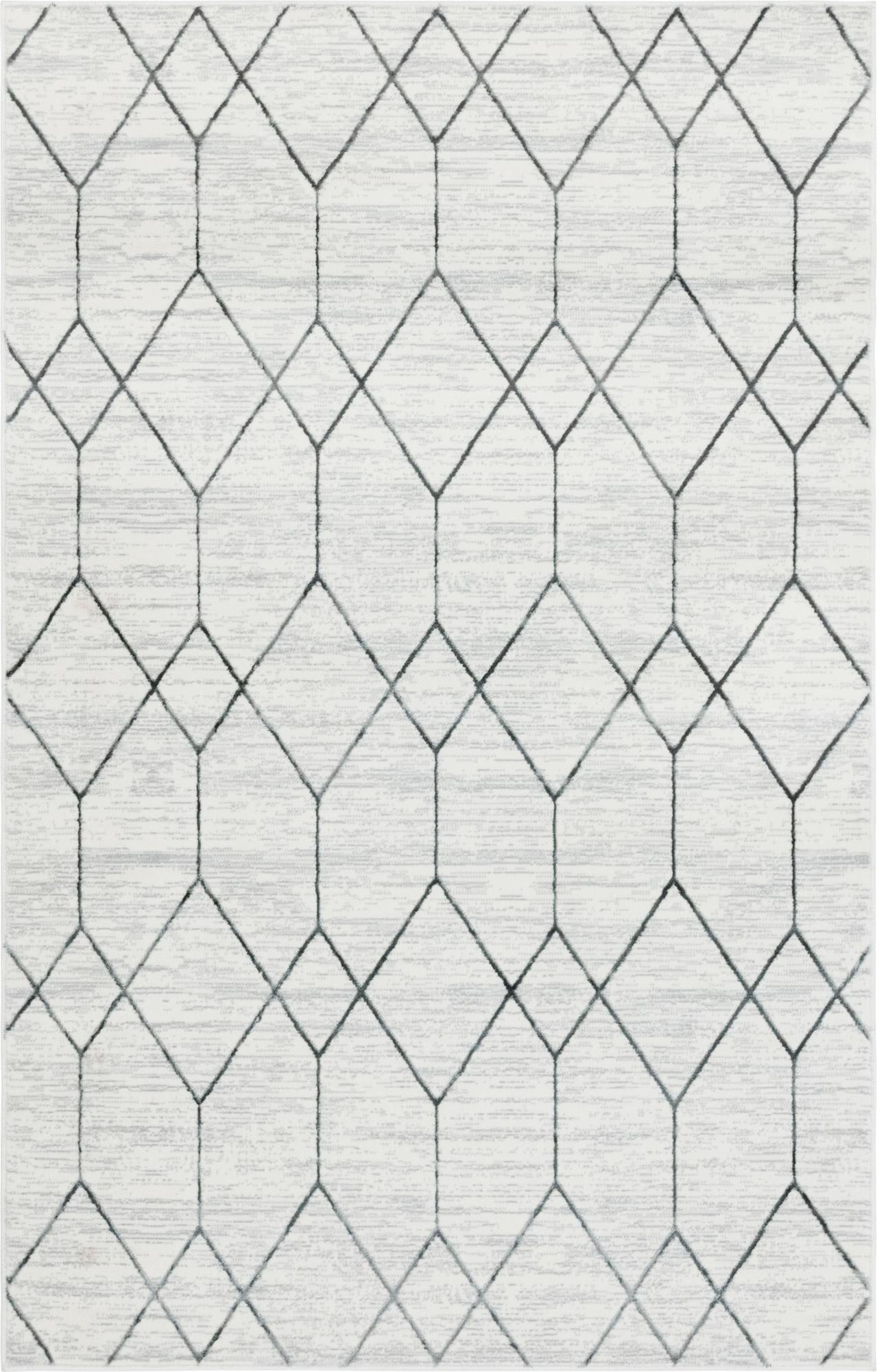 5' x 8' Thatcher · Diamond rug, white