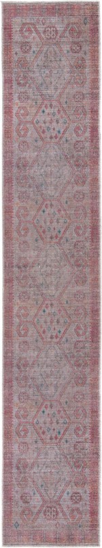2' 7 x 14' Bascom · Geometric medallion Washable Rug, rust and beige