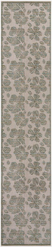 Cortland · Floral / botanical Outdoor Rug, ivory and beige