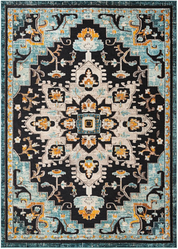 9' x 12' Oldham · Border Outdoor Rug, navy blue
