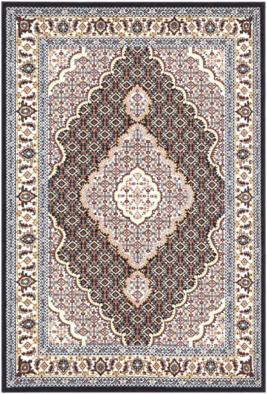 4' x 6' Millard · Border rug, navy blue