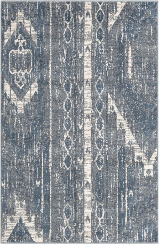 4' x 6' Cardinal · Geometric rug, blue