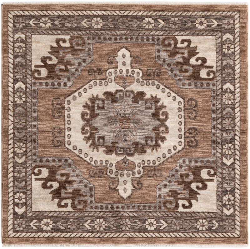 Haskell · Tribal medallion rug, beige and gray