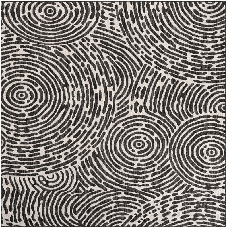 Grafton · Abstract Outdoor Rug, black and white
