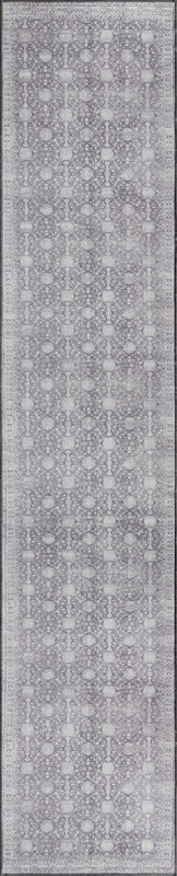 2' 6 x 12' Garrison · Medallion Washable Rug, gray and ivory