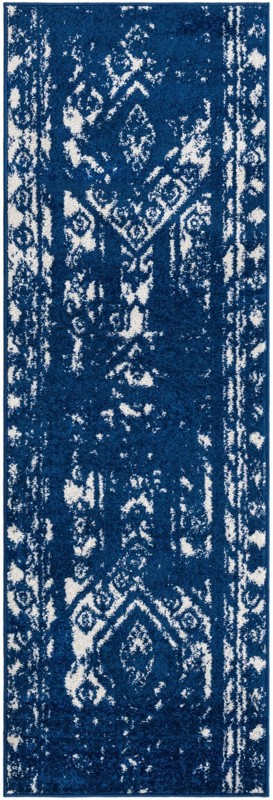 2' x 6' Underhill · Border rug, navy blue