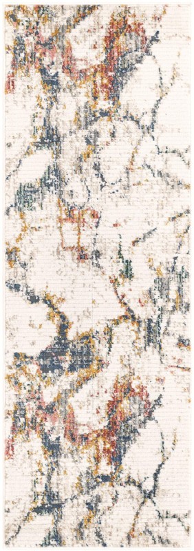 2' 2 x 6' Hume · Abstract rug, white and multicolor