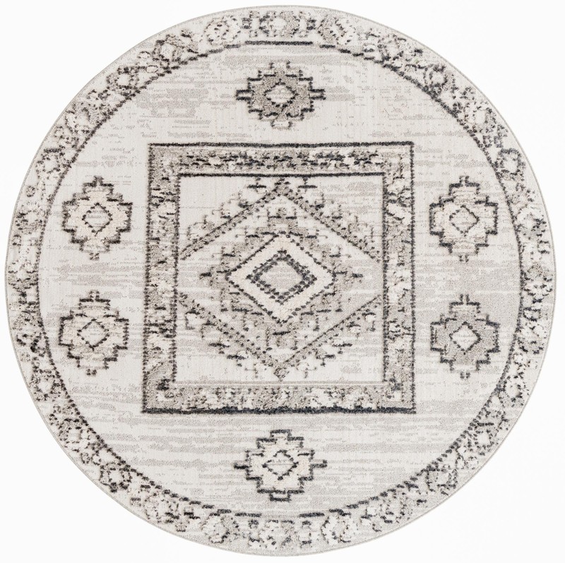 7' x 7' Hillcrest · Border rug, sand