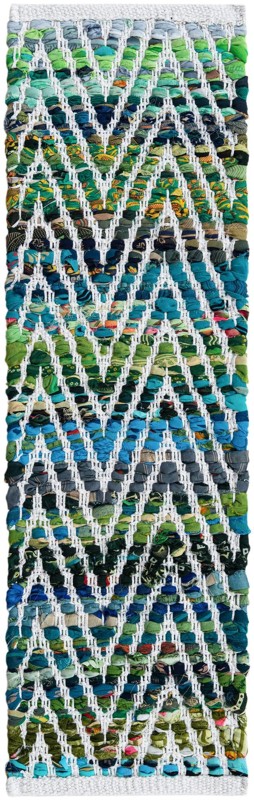 0' 9 x 2' 6 Hopkins · Chevron Chindi Rug, multicolored and ivory