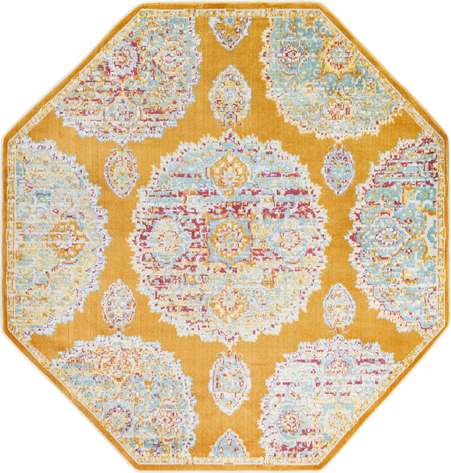 8' 2 x 8' 2 Mather · Medallion rug, orange