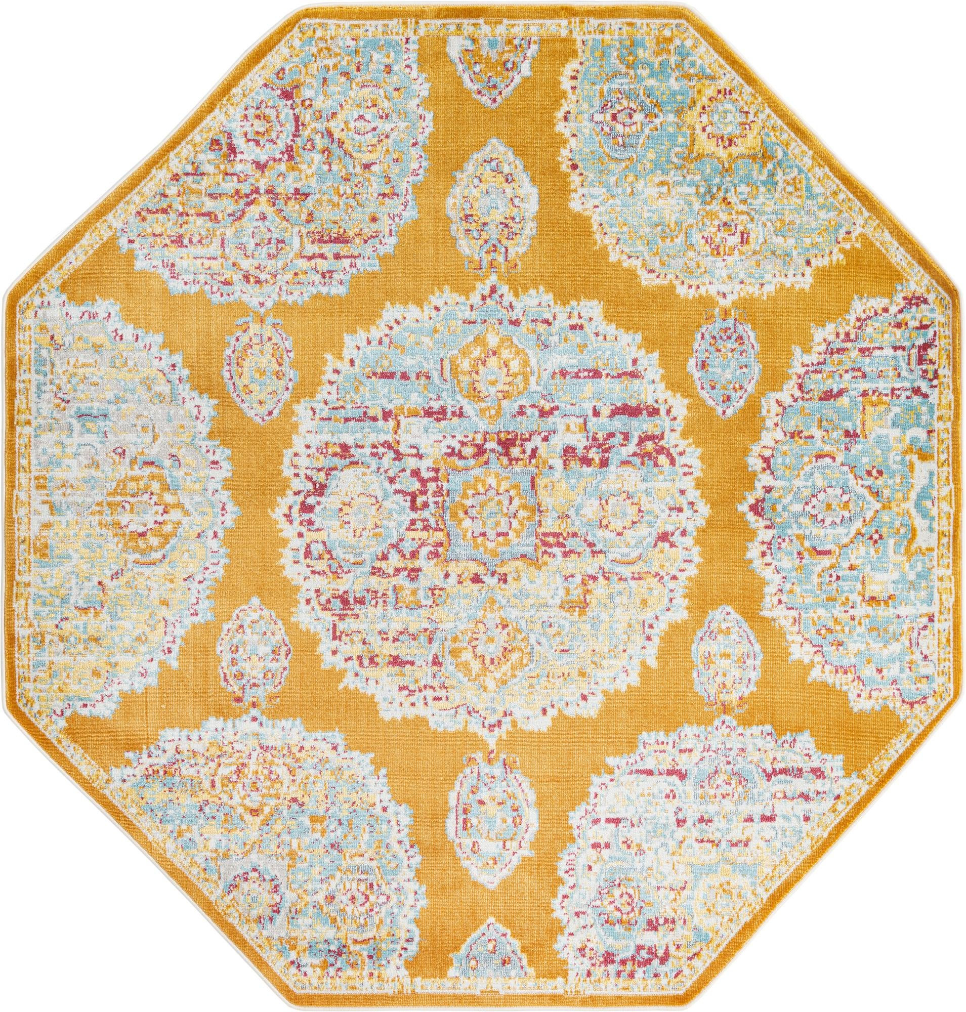 8' 2 x 8' 2 Mather · Medallion rug, orange