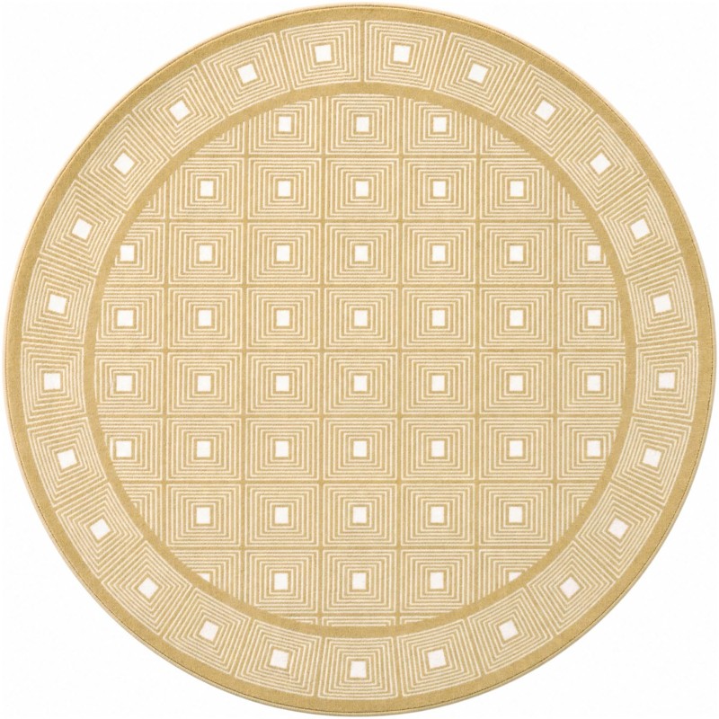 6' x 6' Atwood · Border rug, yellow