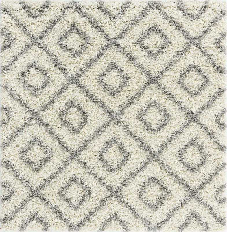 4' x 4' Brock · Diamond Shag Rug, ivory