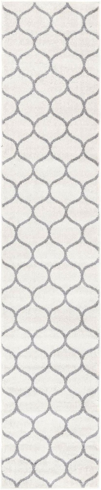2' x 10' Ingram · Lattice rug, ivory and gray