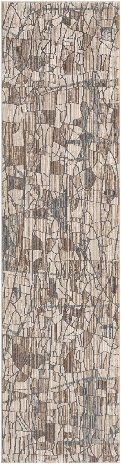 2' x 8' Stratton · Abstract rug, etch beige
