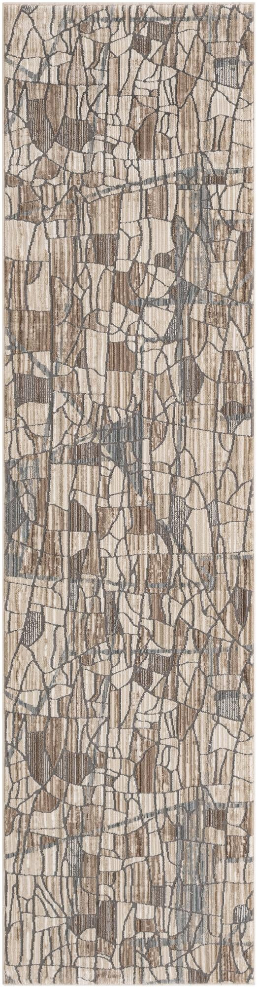 2' x 8' Stratton · Abstract rug, etch beige