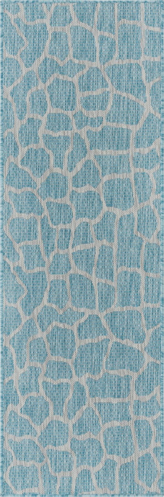 2' x 6' Stillwater · Animal print Outdoor Rug, aqua