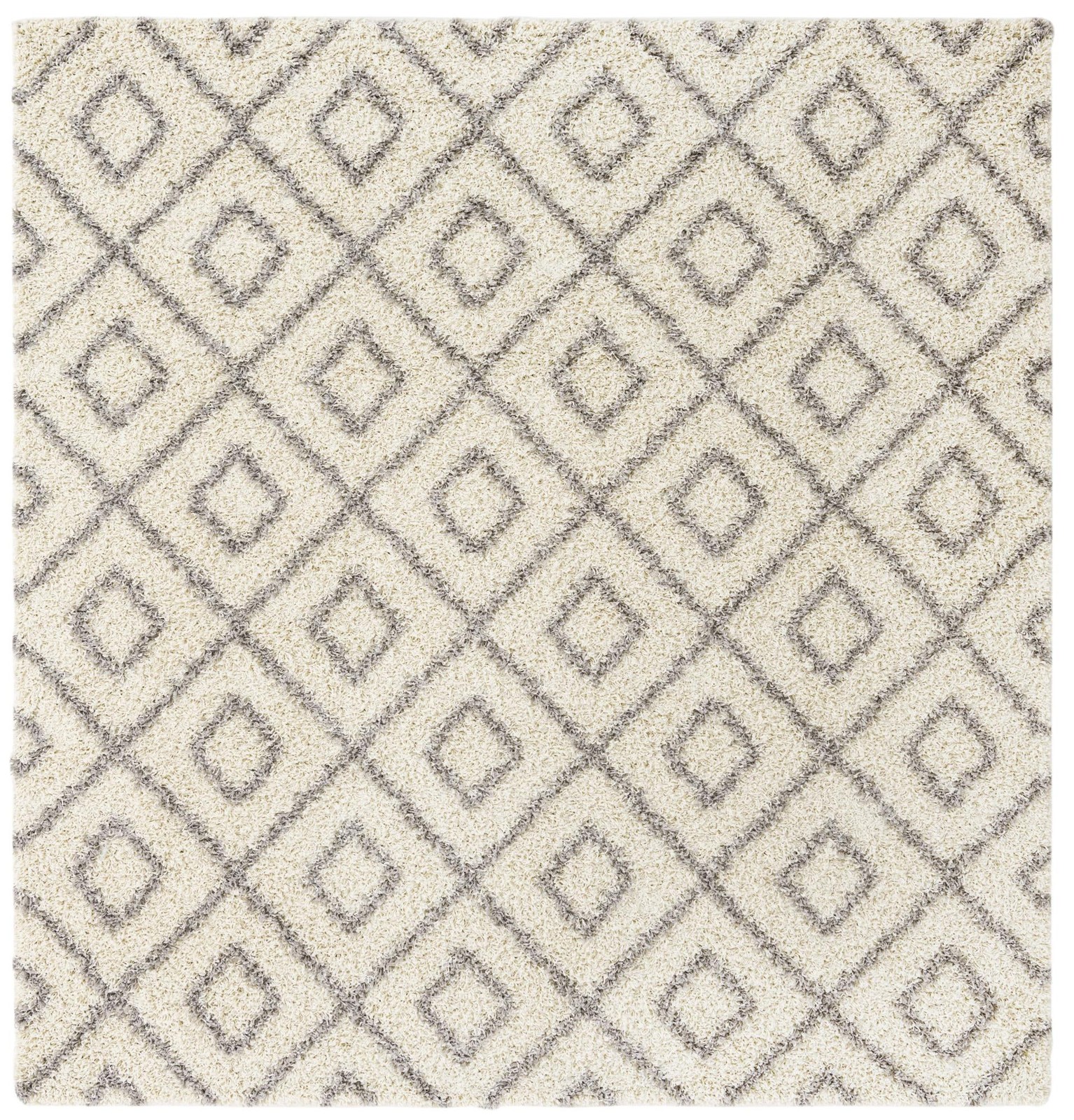 7' 10 x 7' 10 Brock · Diamond Shag Rug, ivory