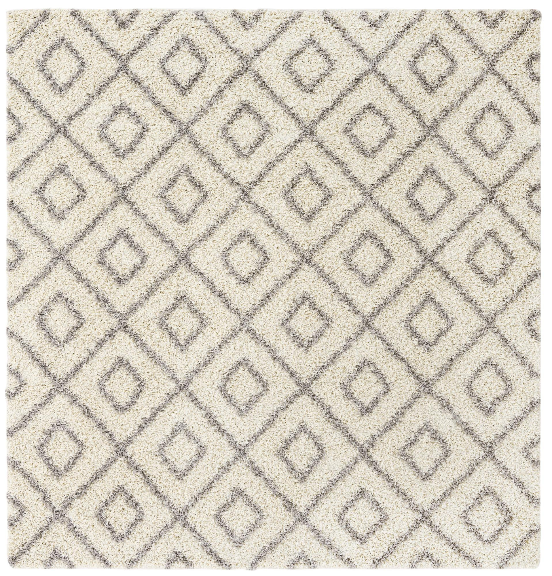 7' 10 x 7' 10 Brock · Diamond Shag Rug, ivory