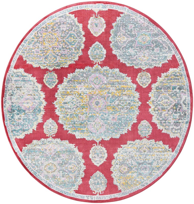 8' 2 x 8' 2 Mather · Border rug, red