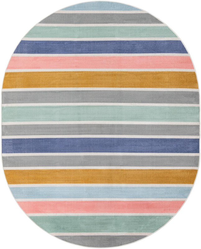 Saratoga · Striped rug, multi