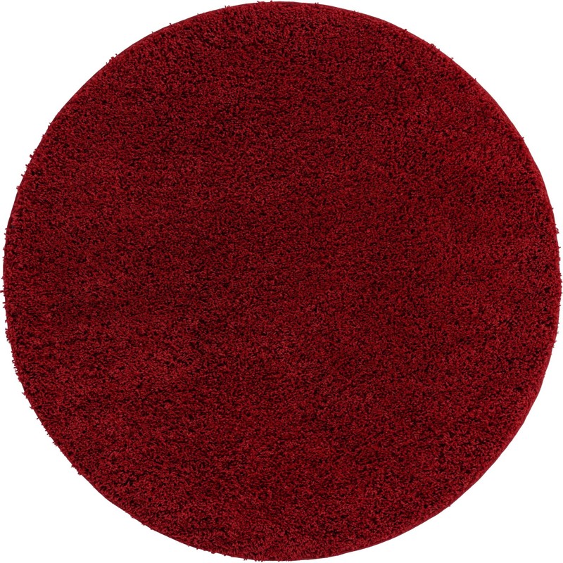 6' x 6' Hartwell · Solid Shag Rug, cherryred
