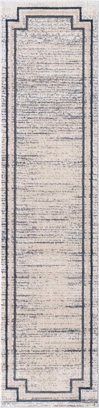 2' x 8' Isham · Border rug, grey