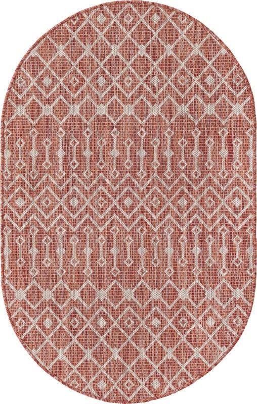 3' x 5' 3 Kearney · Geometric Outdoor Rug, rustred