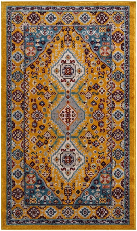 3' 3 x 5' 3 Middlebury · Border Washable Rug, yellow gold