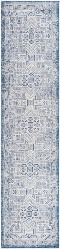 2' 7 x 12' Estuary · Border Outdoor Rug, blue