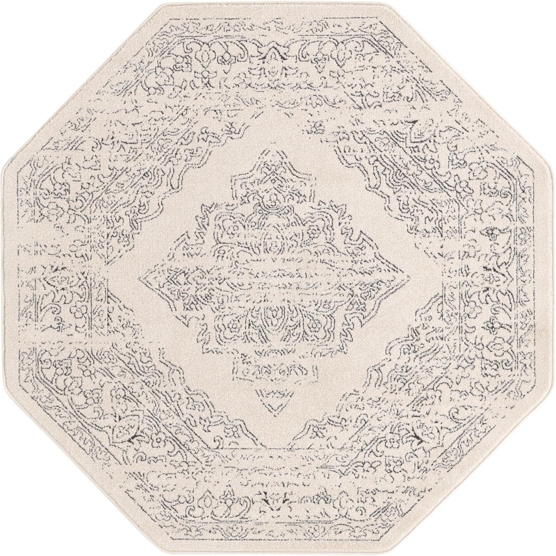 Elsa · Medallion rug, white