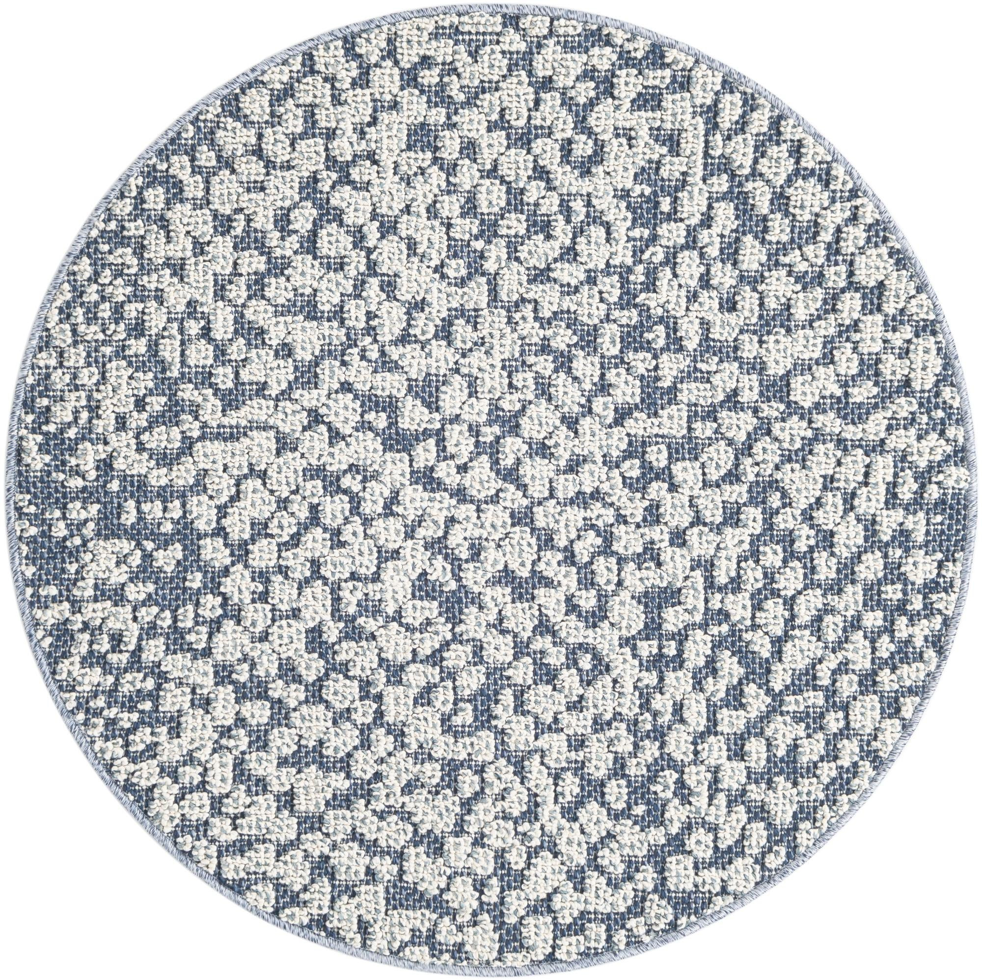 3' 1 x 3' 1 Dillard · Animal print Outdoor Rug, navy blue