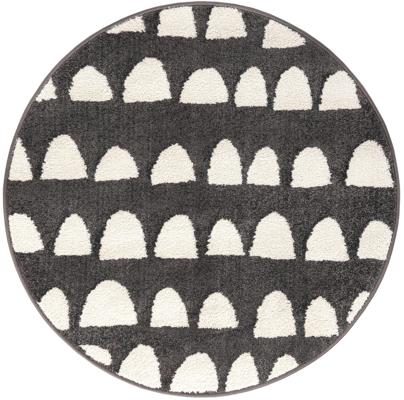 3' 3 x 3' 3 Halloran · Dotted arches rug, gray and ivory