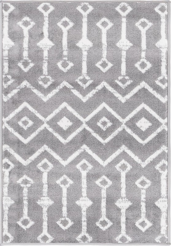 2' x 3' Dudley · Chevron rug, grey