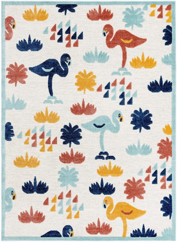 7' x 10' Blevins · Border Outdoor Rug, white