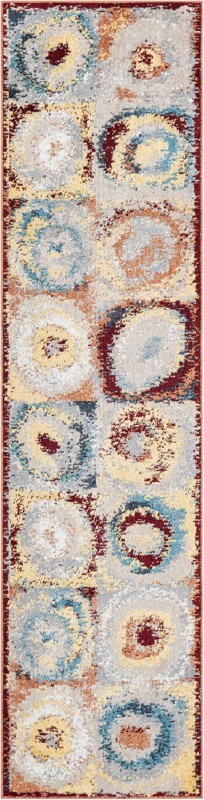 Havelock · Abstract circles Washable Rug, multicolor