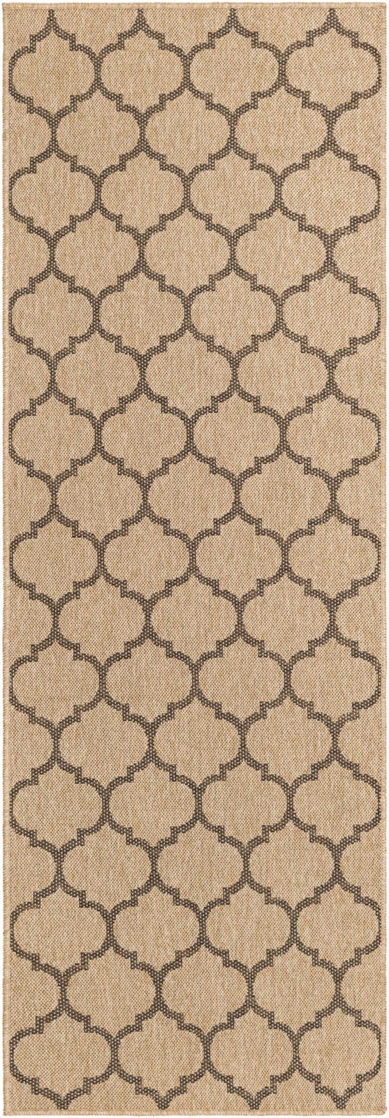 2' 7 x 8' Flora · Lattice rug, natural and brown