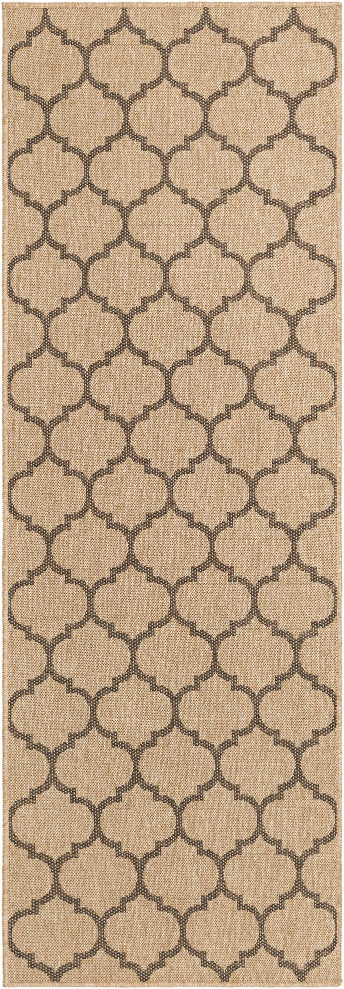 2' 7 x 8' Flora · Lattice rug, natural and brown