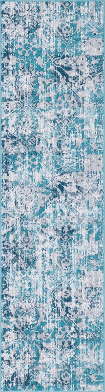 2' 7 x 10' Carrick · Abstract rug, blue